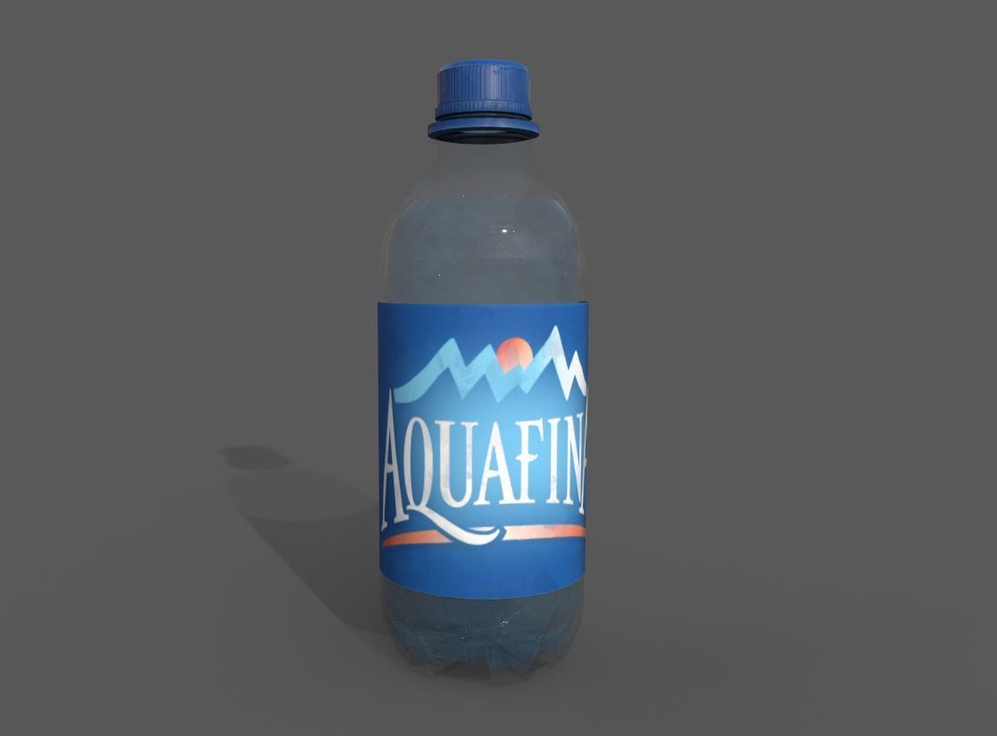 Water Bottle with fine word art ready to use Low-poly 3D model_2