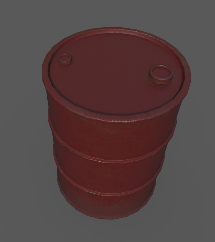 Oil Barrel Low-poly 3D model_2