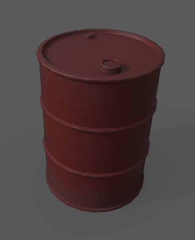 Oil Barrel Low-poly 3D model_4