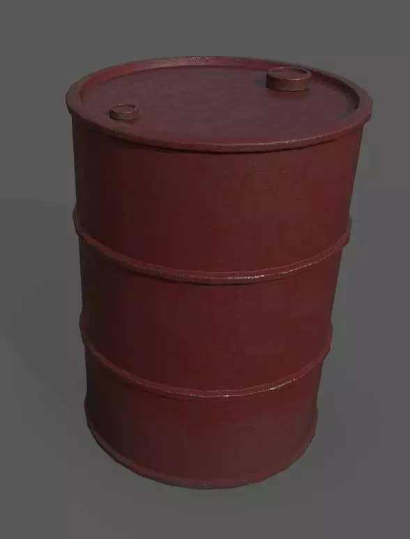 Oil Barrel Low-poly 3D model_0