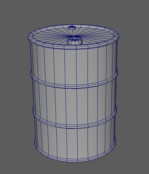 Oil Barrel Low-poly 3D model_9