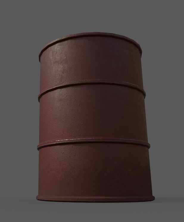 Oil Barrel Low-poly 3D model_3