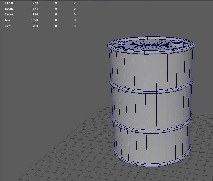 Oil Barrel Low-poly 3D model_7