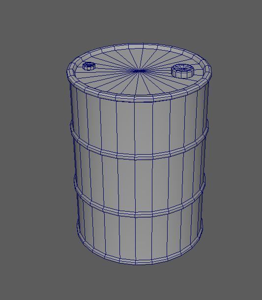 Oil Barrel Low-poly 3D model_8