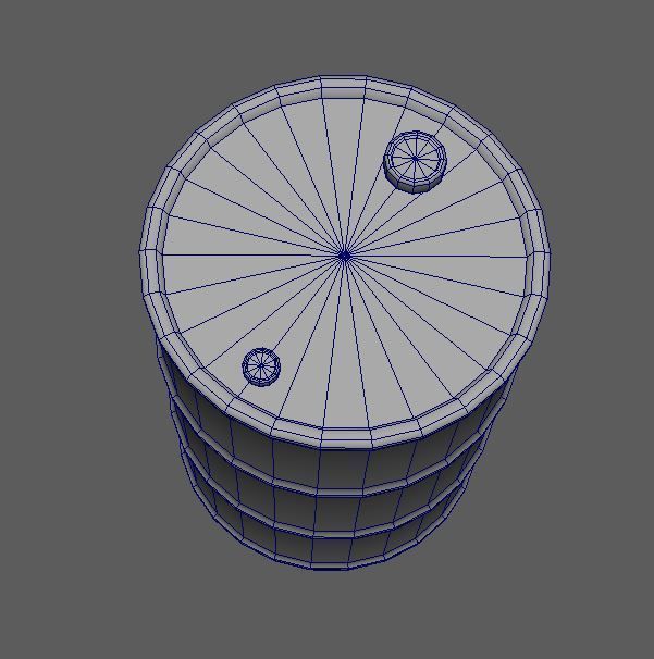 Oil Barrel Low-poly 3D model_11