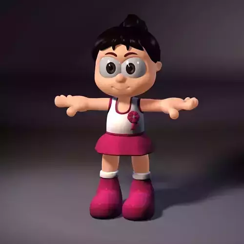 Cute girl cartoon character