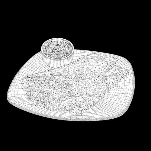 Thai Express crepe with side coleslaw Low-poly 3D model 7