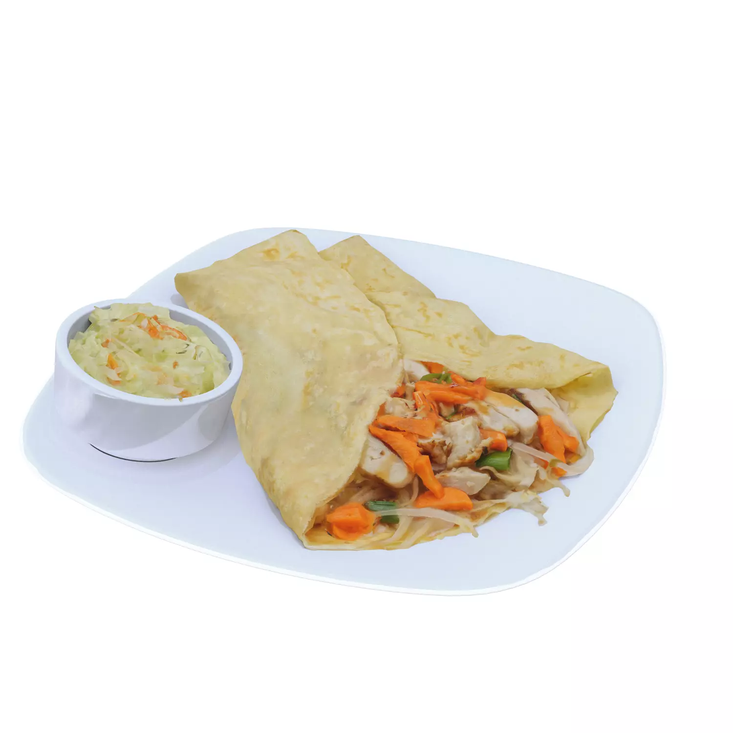 Thai Express crepe with side coleslaw Low-poly 3D model