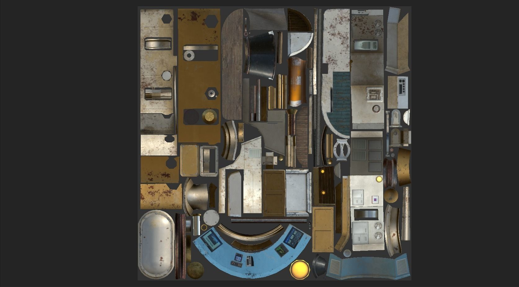 Old Tug Boat Low-poly 3D model_22