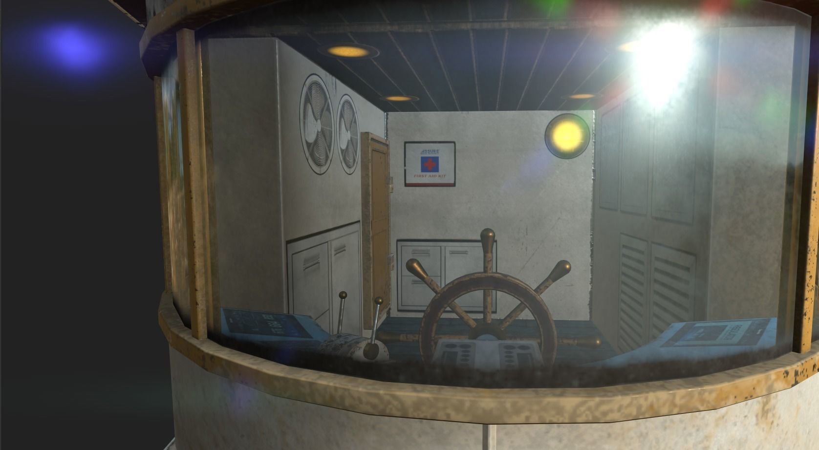 Old Tug Boat Low-poly 3D model_16