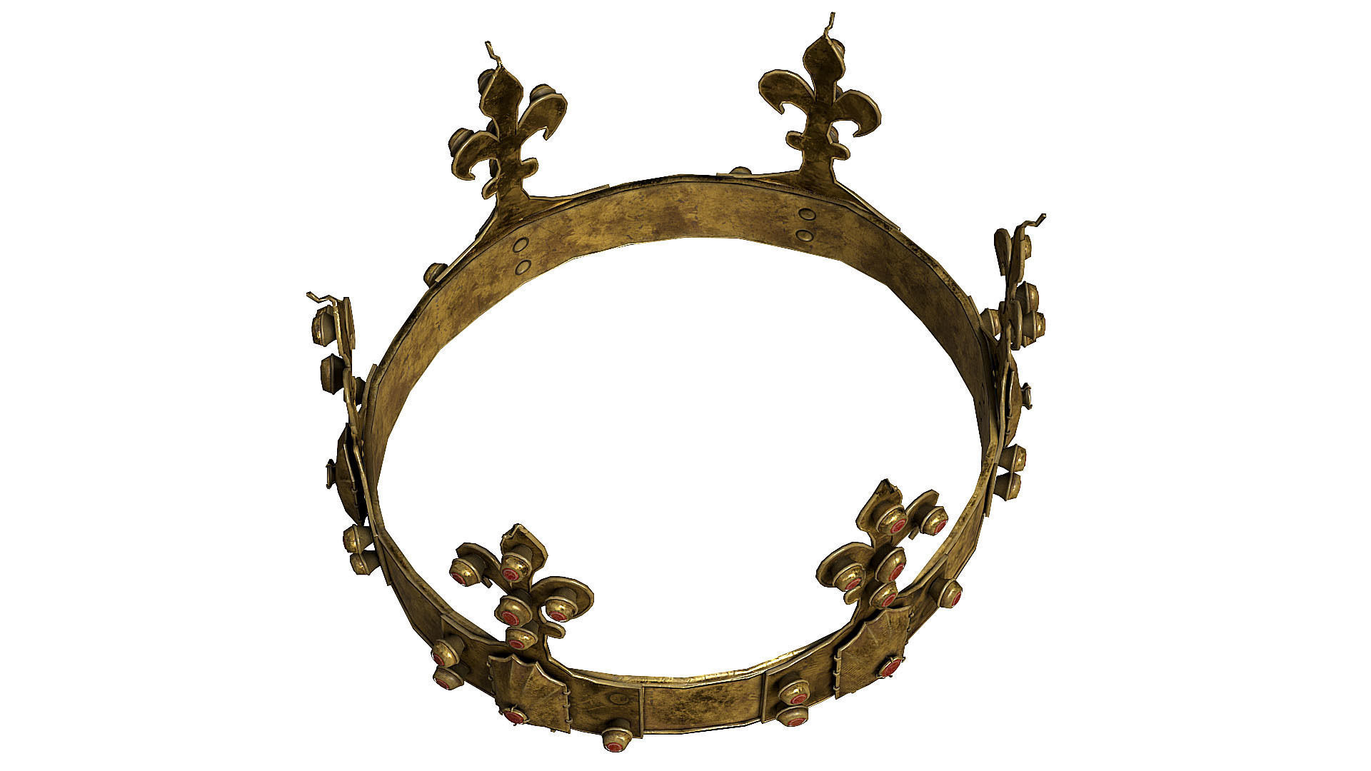 Old Medival Crown LowPoly PBR Low-poly 3D model_3