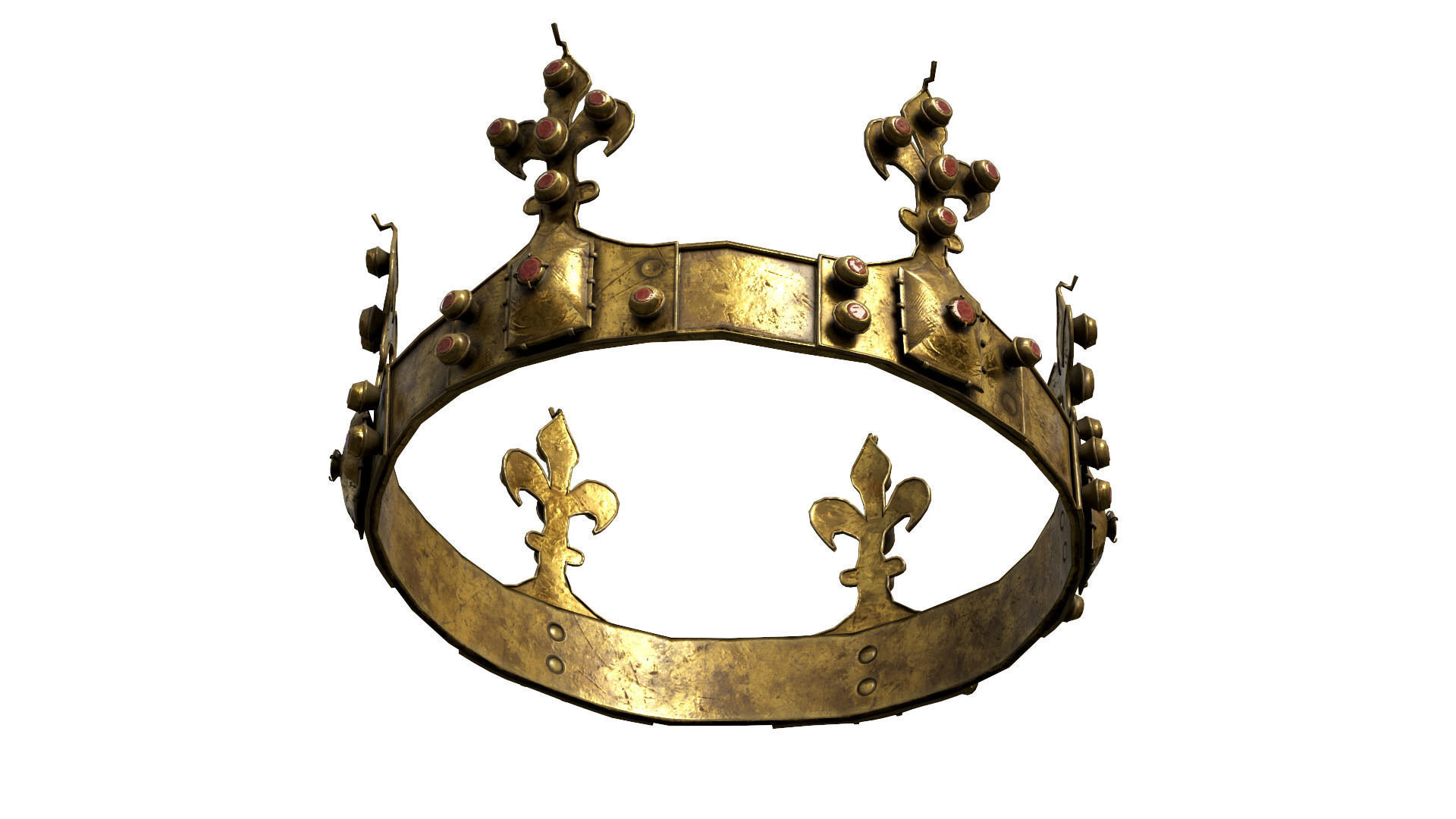 Old Medival Crown LowPoly PBR Low-poly 3D model_4