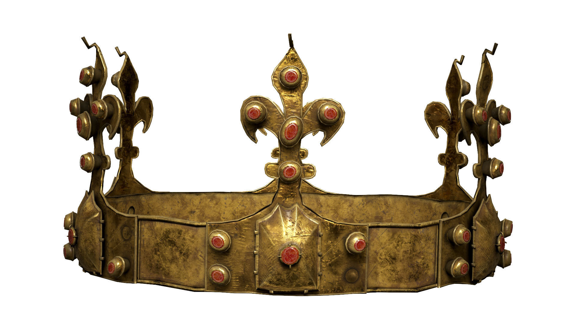 Old Medival Crown LowPoly PBR Low-poly 3D model_2