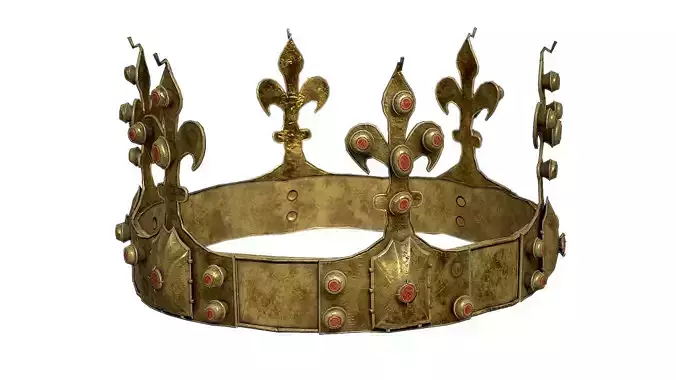 Old Medival Crown LowPoly PBR Low-poly 3D model