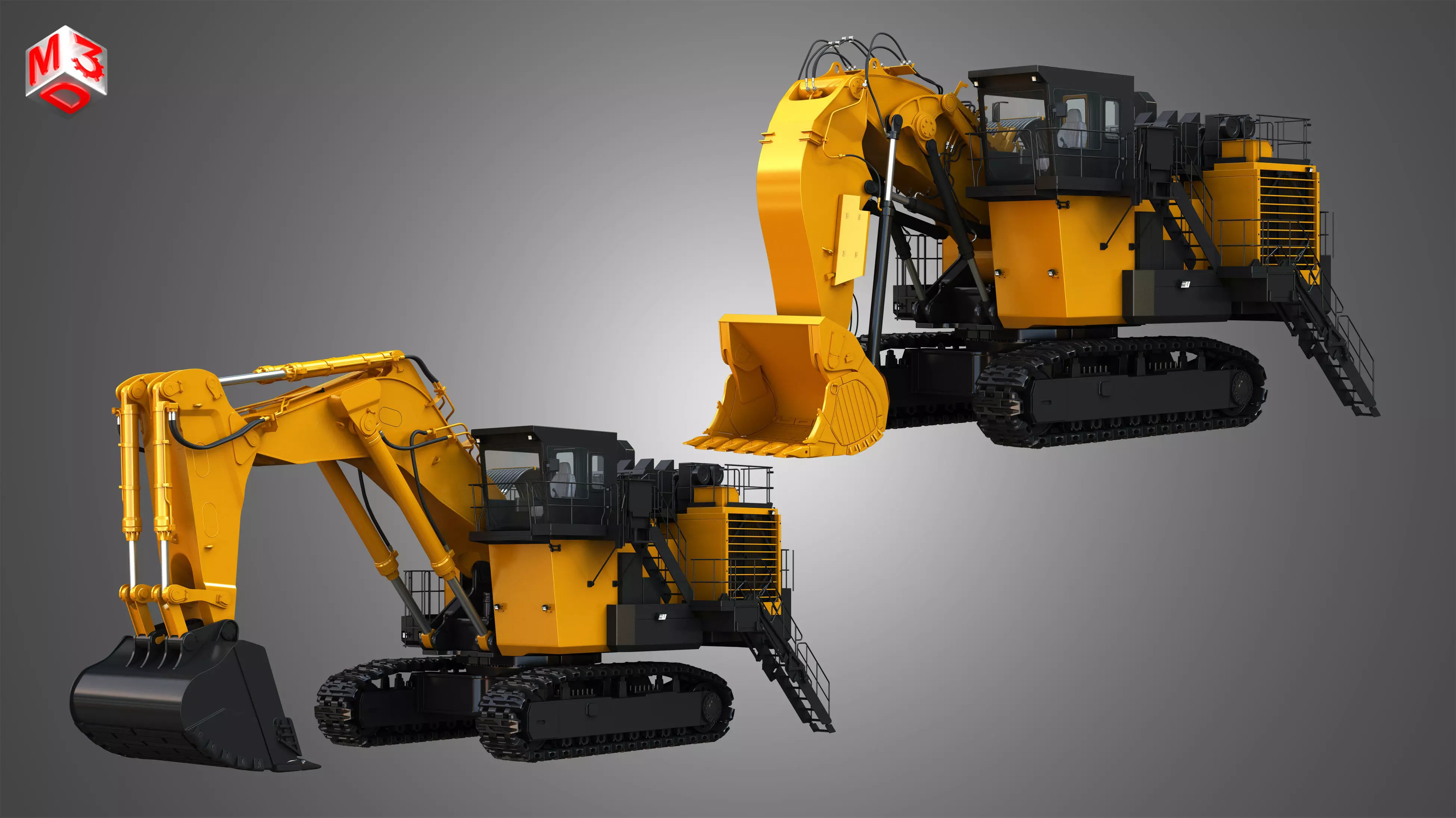 EX8000-6 - Mining Excavator and Shovel  2 in 1 3D Model Collection_0