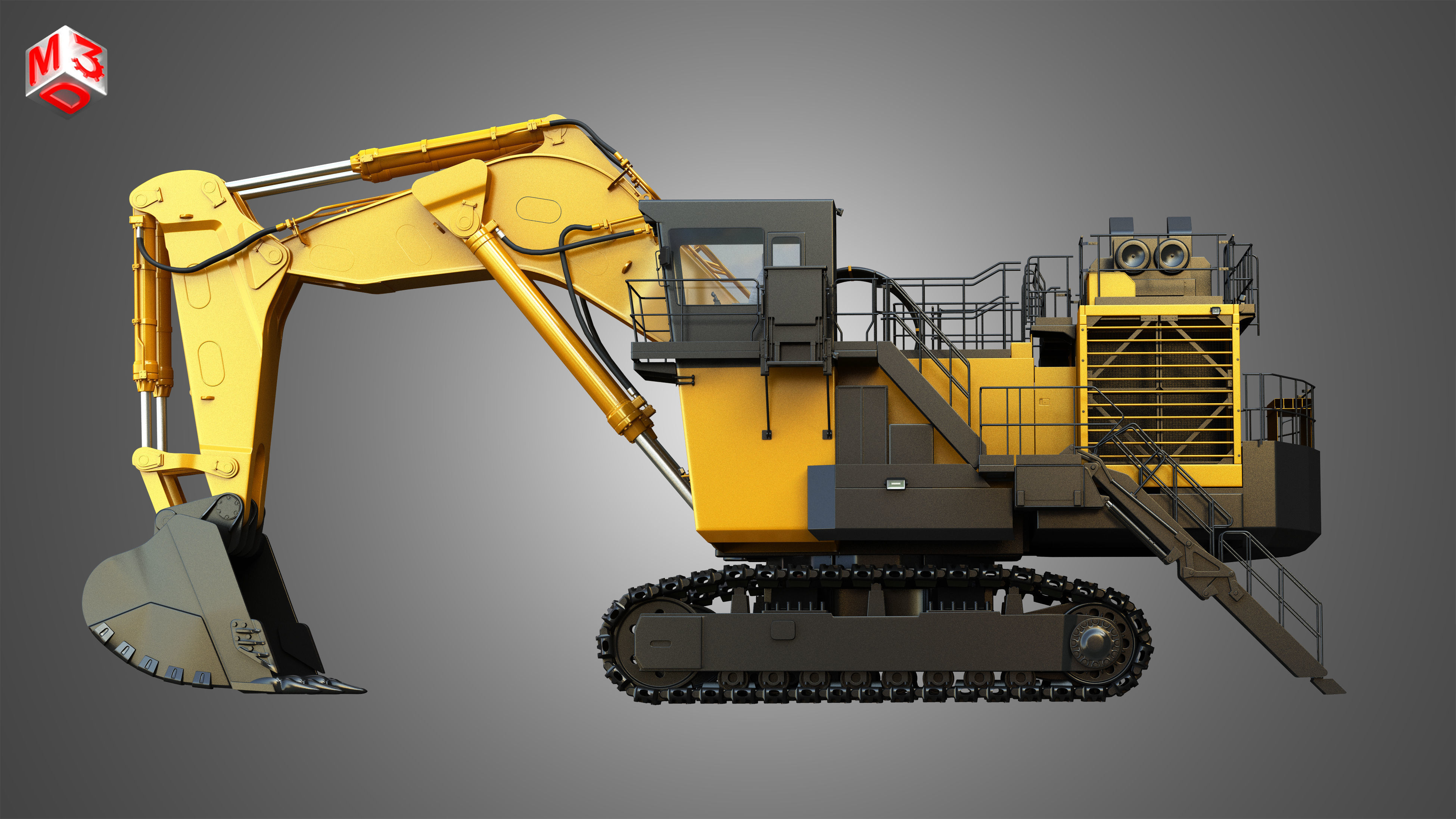 EX8000-6 - Mining Excavator and Shovel  2 in 1 3D Model Collection_9