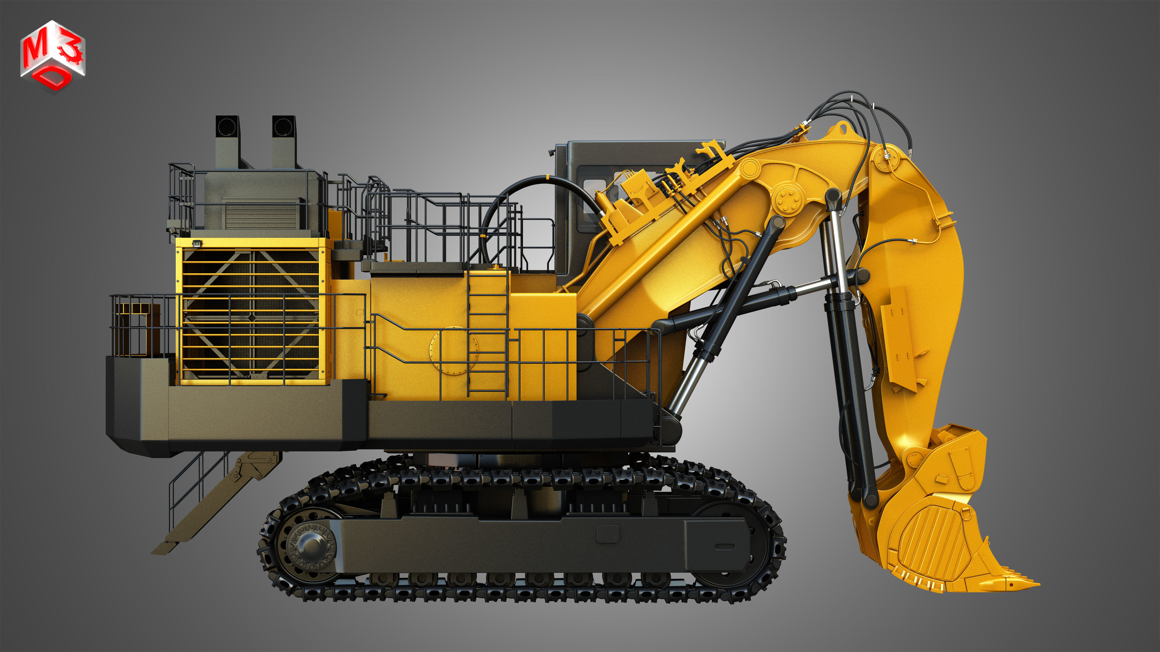 EX8000-6 - Mining Excavator and Shovel  2 in 1 3D Model Collection_12