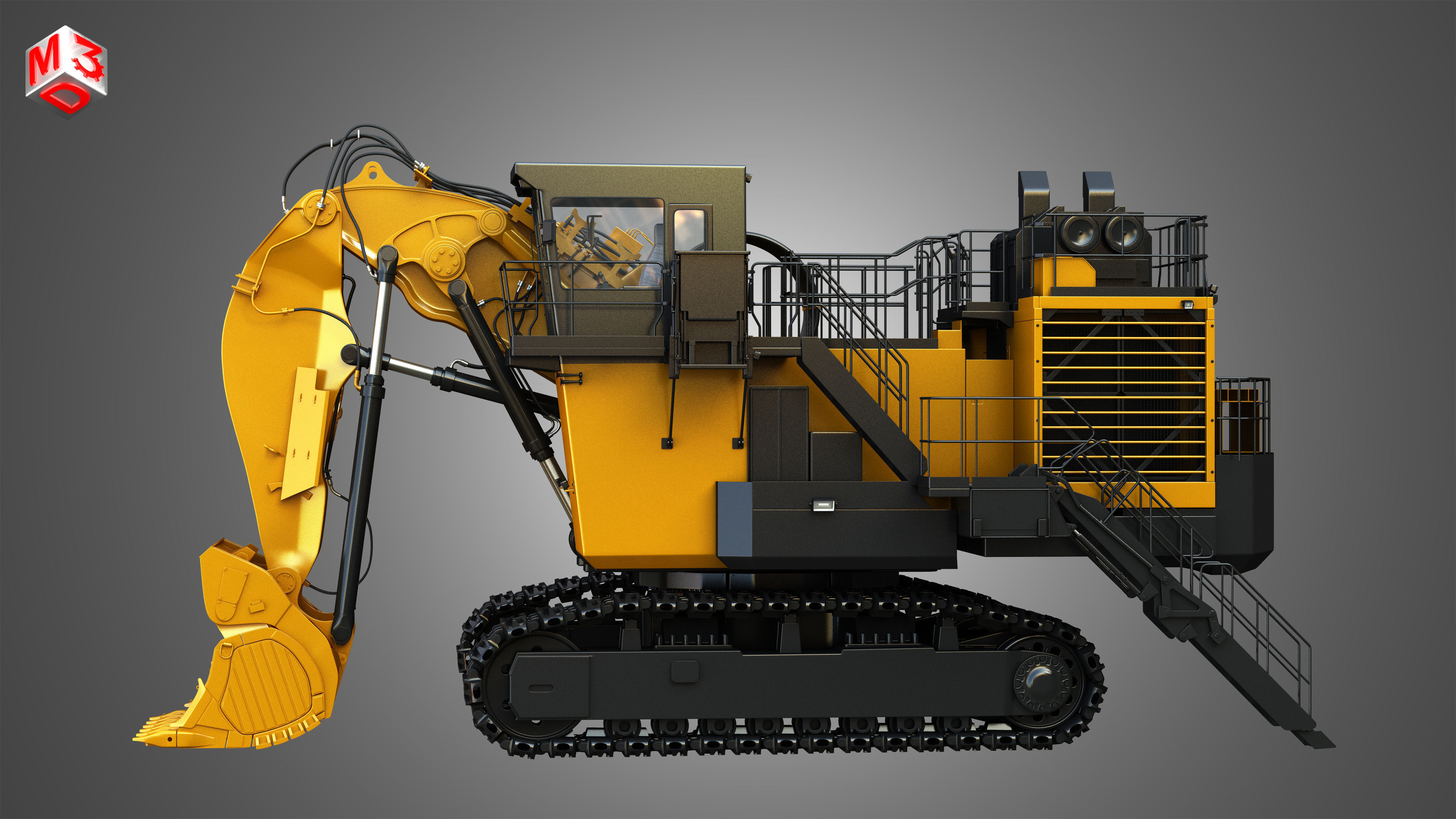 EX8000-6 - Mining Excavator and Shovel  2 in 1 3D Model Collection_11