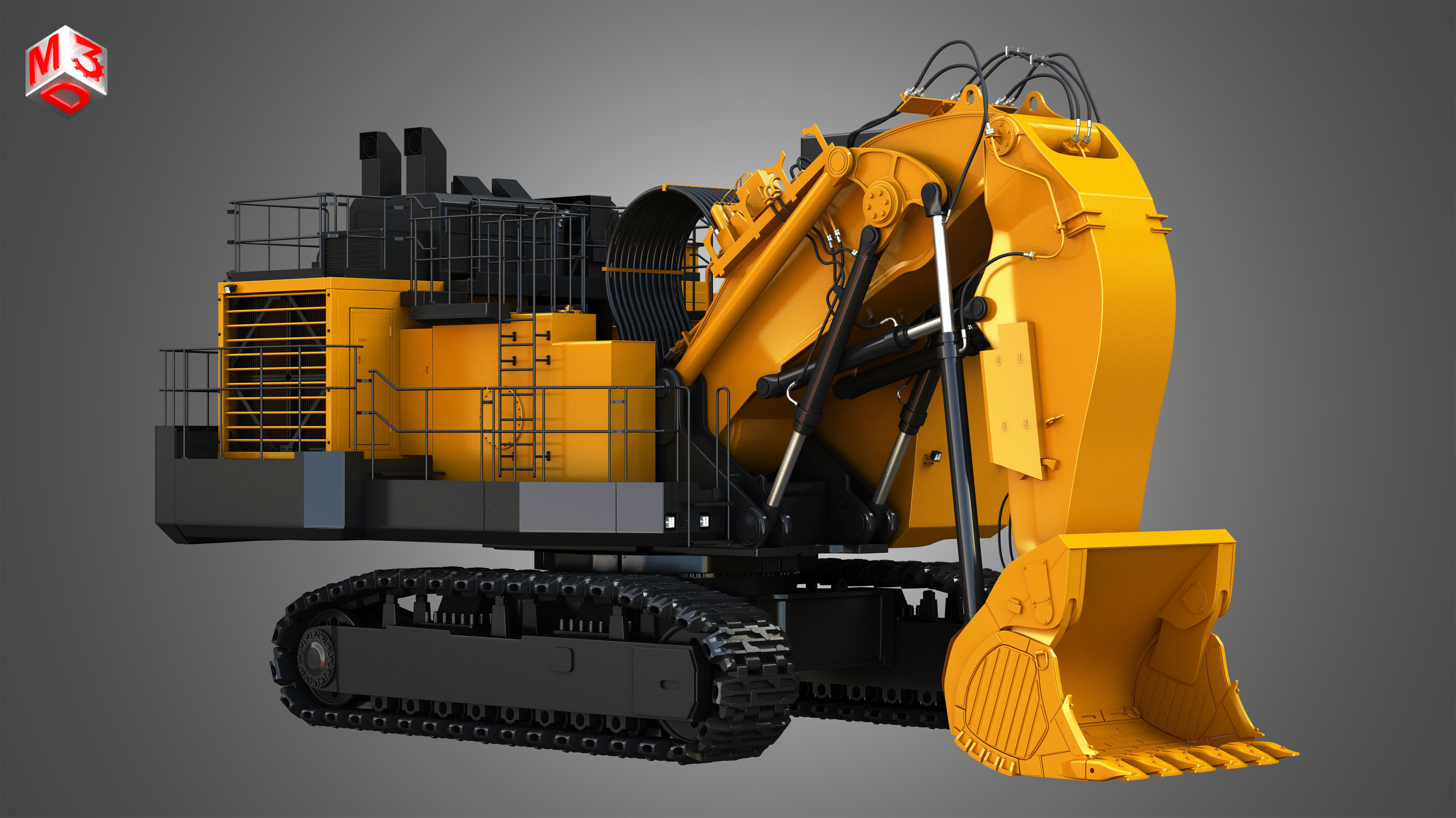 EX8000-6 - Mining Excavator and Shovel  2 in 1 3D Model Collection_6