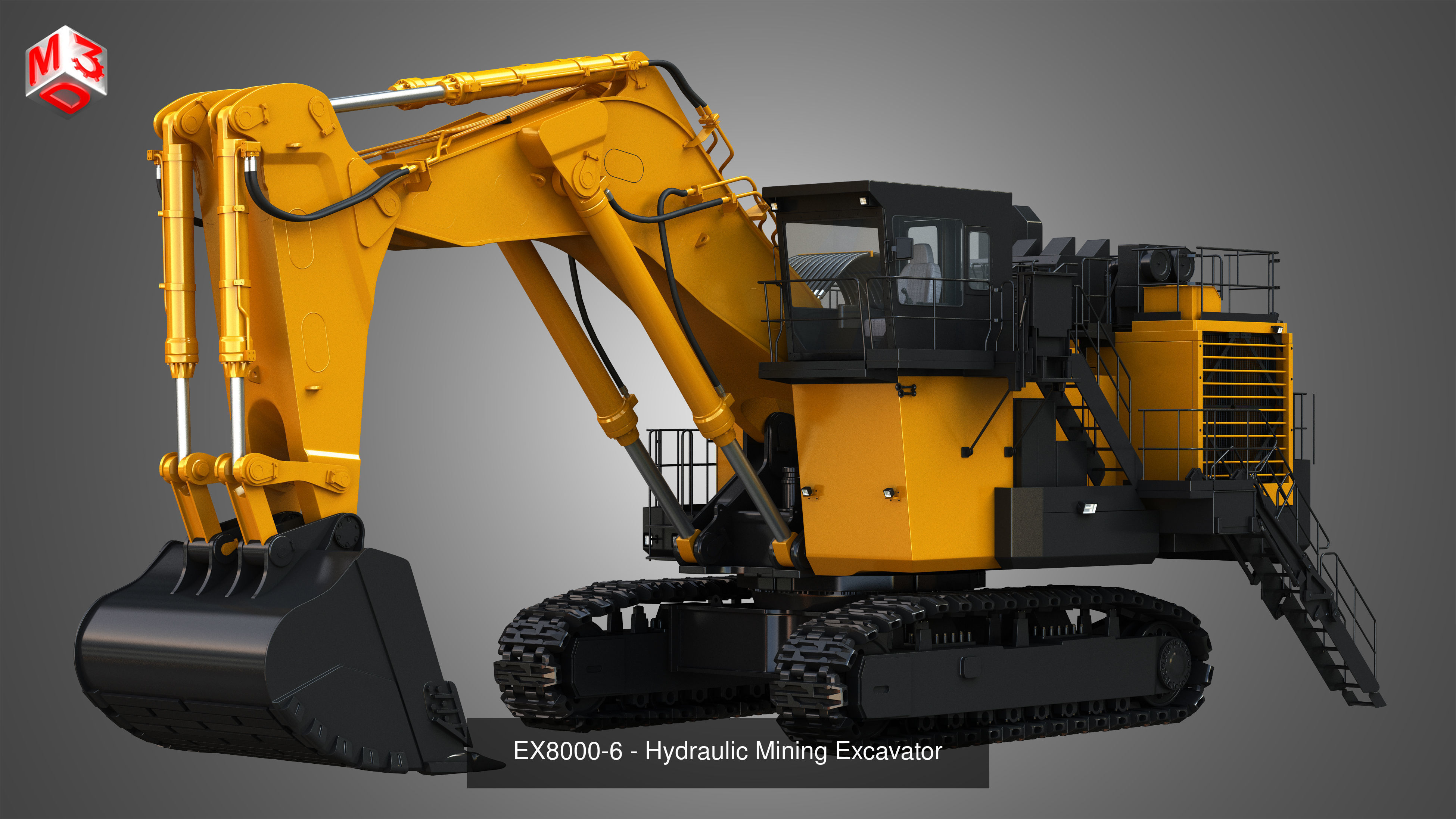 EX8000-6 - Mining Excavator and Shovel  2 in 1 3D Model Collection_1