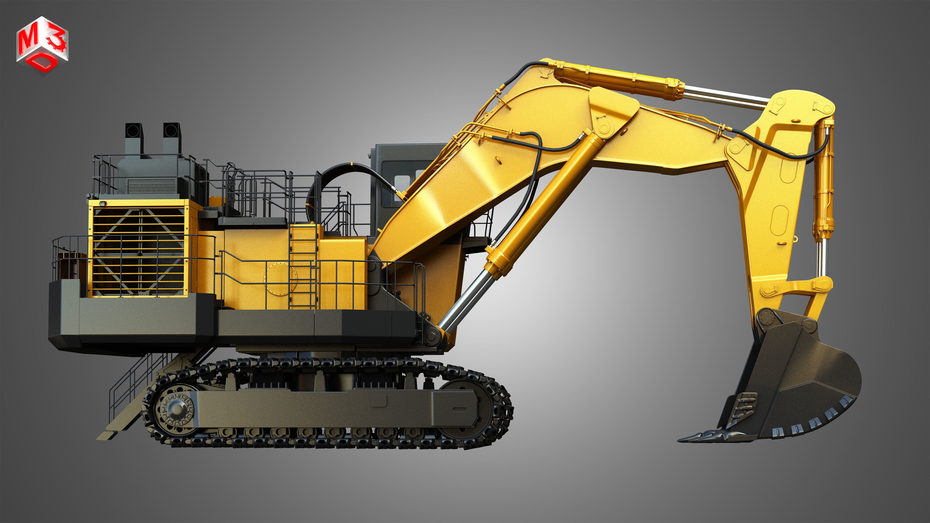 EX8000-6 - Mining Excavator and Shovel  2 in 1 3D Model Collection_10