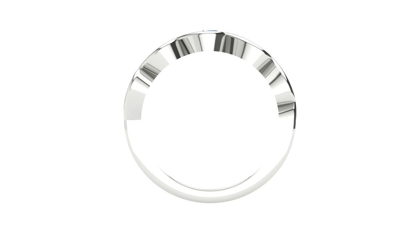 S ring sterling silver with sapphire stones 3D print model_2