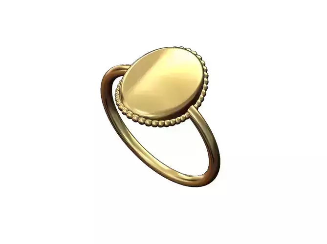 Beaded oval dome fashion ring US size 5to9