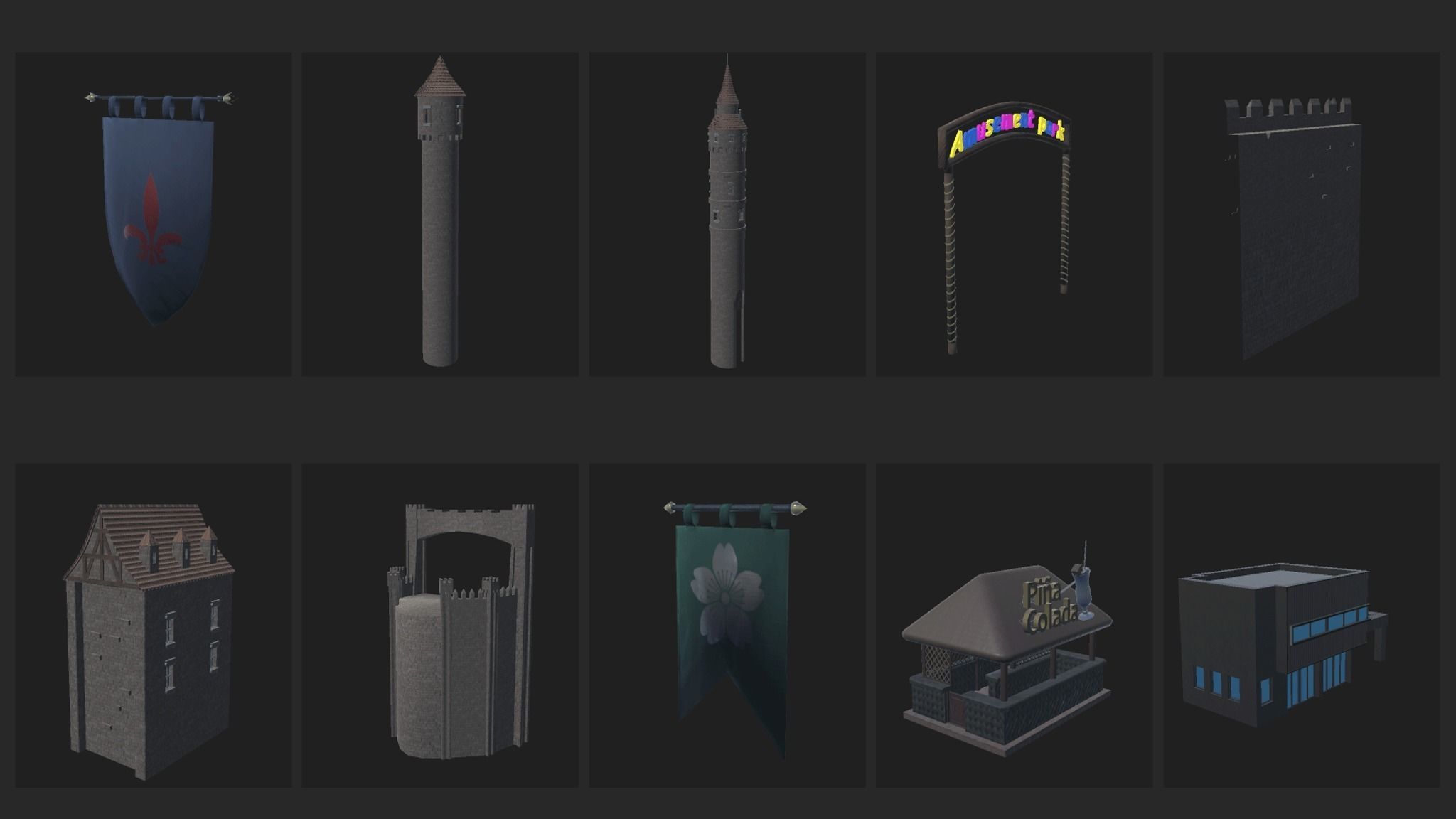 Big amusement Park - carousels and entertainment 3D model_21