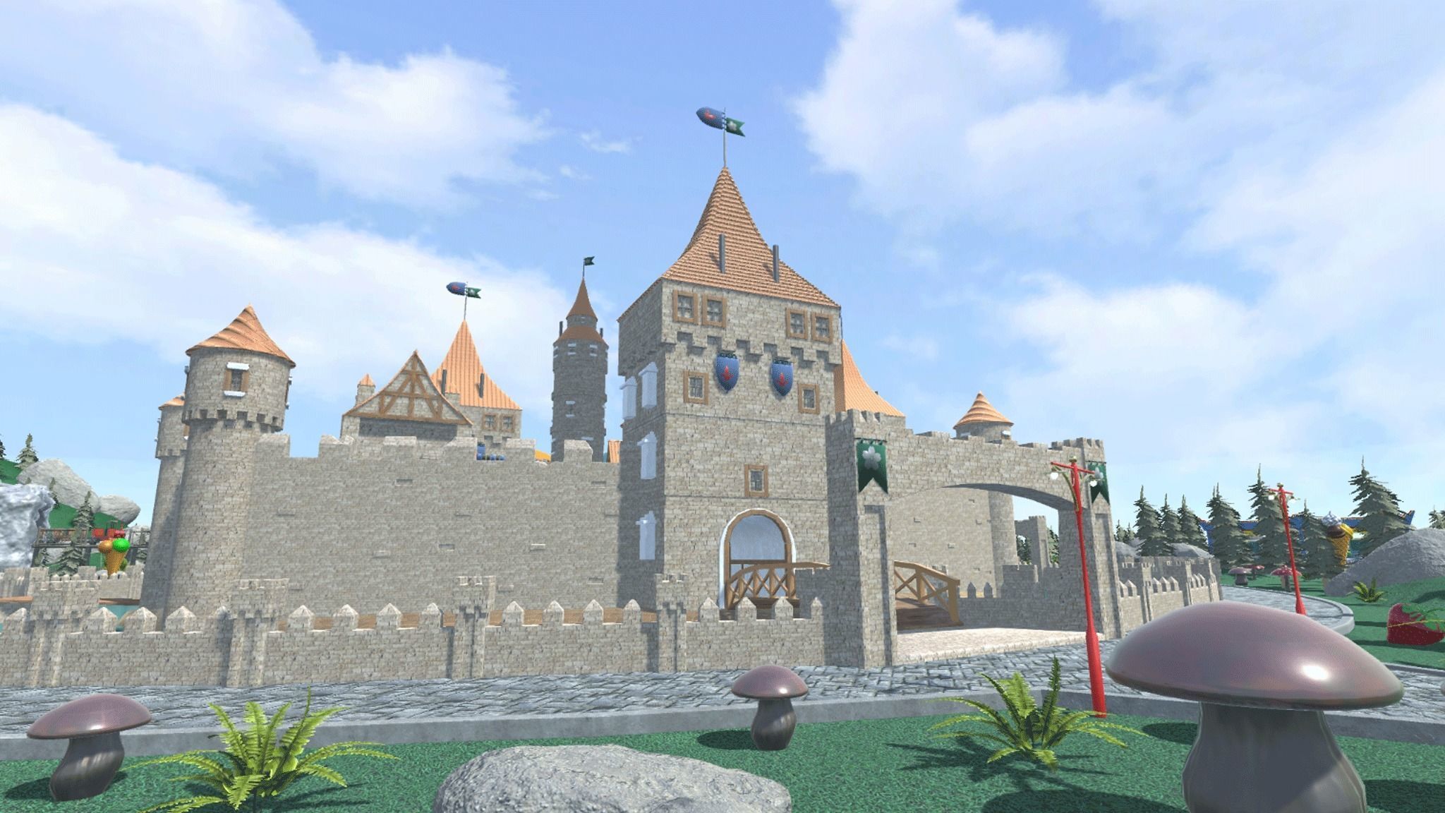 Big amusement Park - carousels and entertainment 3D model_9