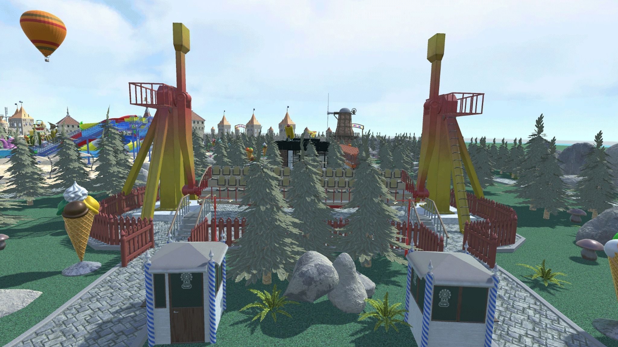 Big amusement Park - carousels and entertainment 3D model_17