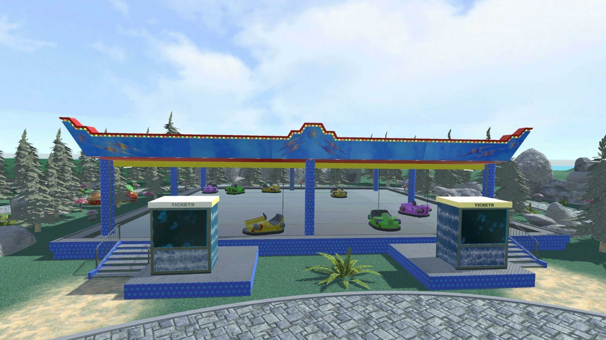 Big amusement Park - carousels and entertainment 3D model_19