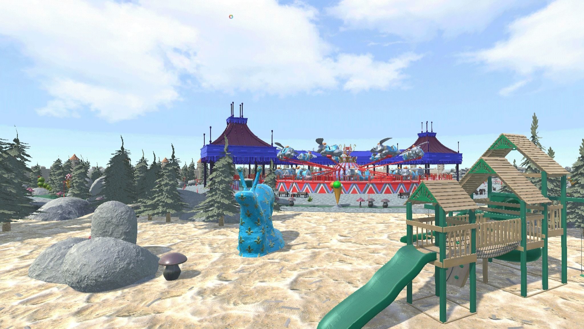 Big amusement Park - carousels and entertainment 3D model_27