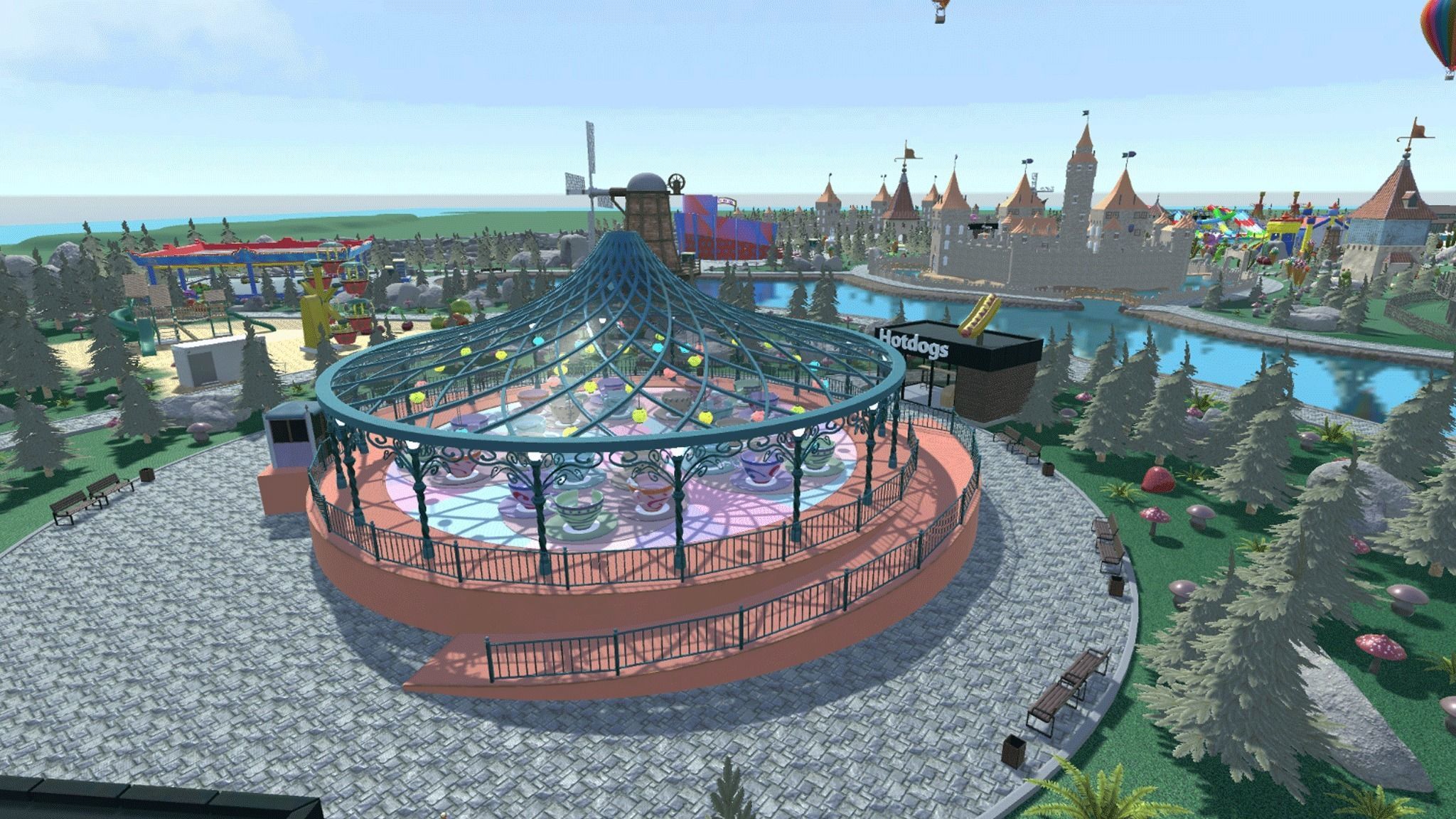Big amusement Park - carousels and entertainment 3D model_13