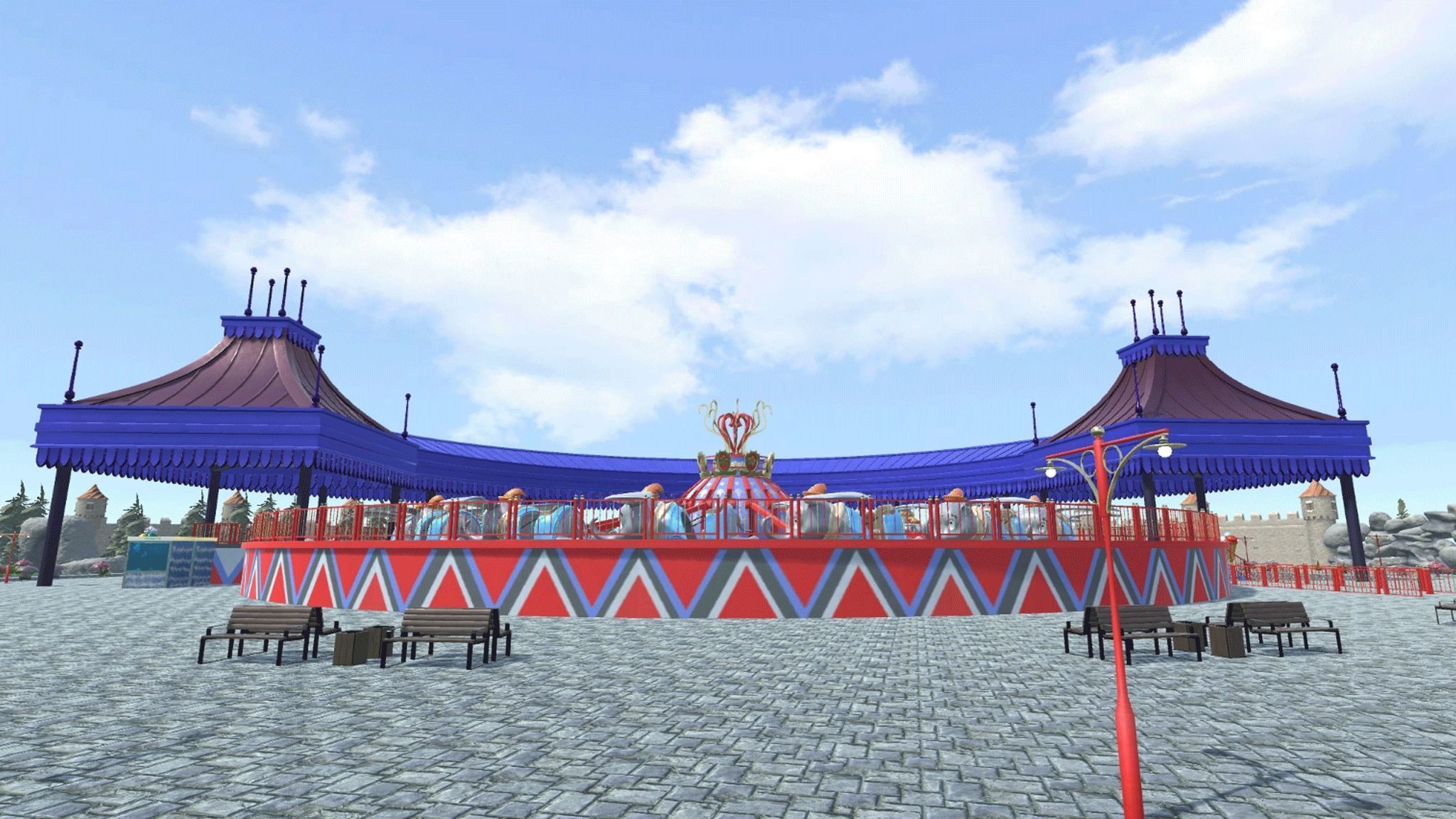 Big amusement Park - carousels and entertainment 3D model_2