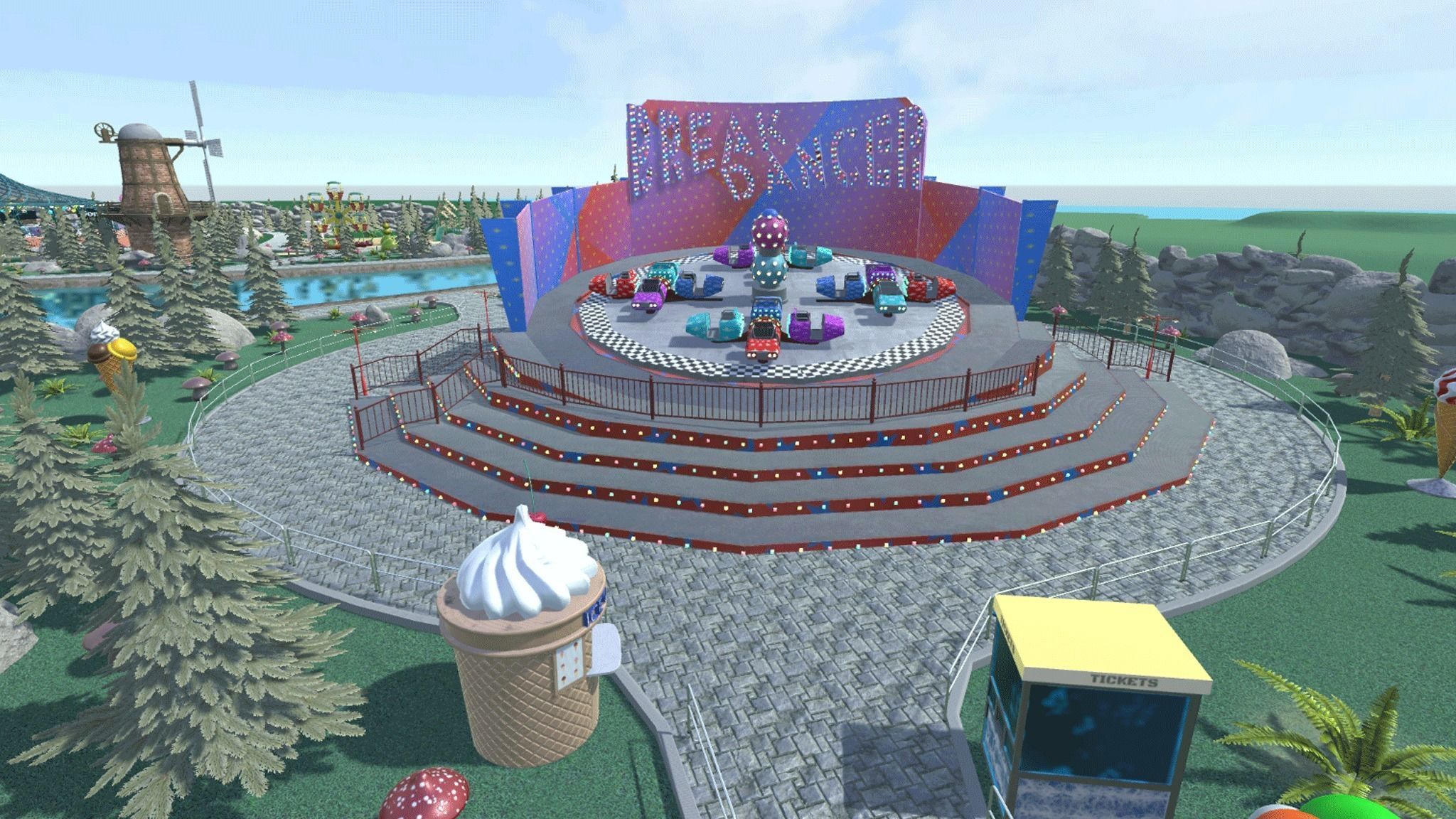 Big amusement Park - carousels and entertainment 3D model_15