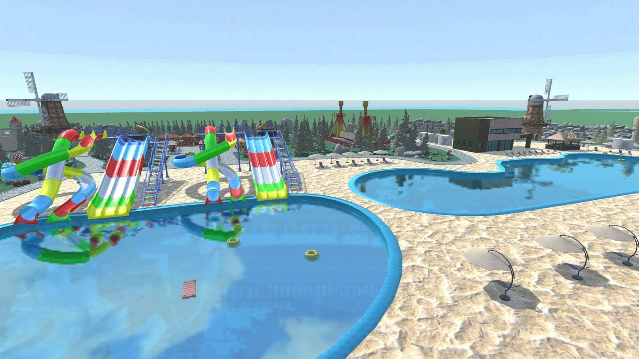 Big amusement Park - carousels and entertainment 3D model_24