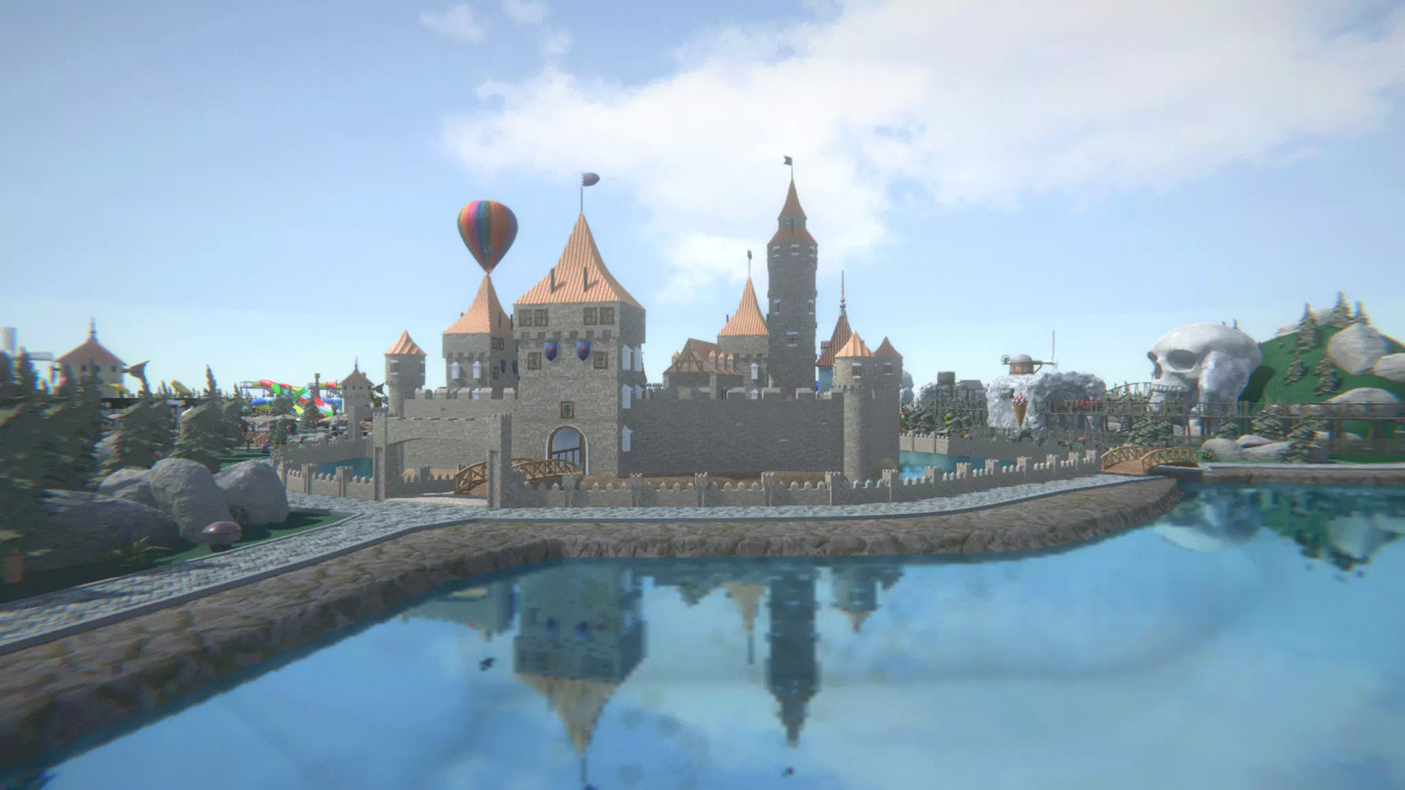 Big amusement Park - carousels and entertainment 3D model_0