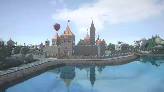Big amusement Park - carousels and entertainment 3D model