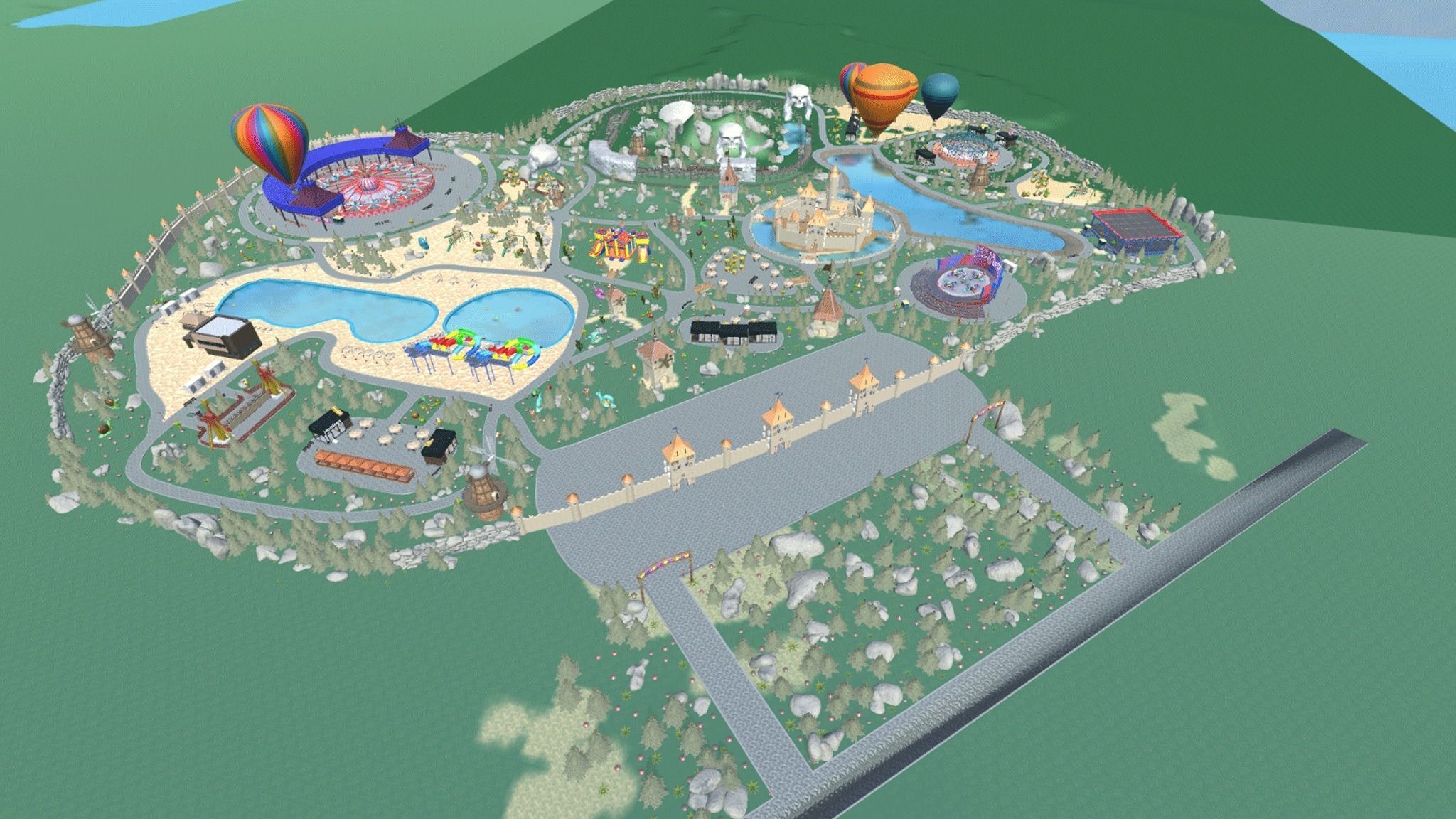 Big amusement Park - carousels and entertainment 3D model_12