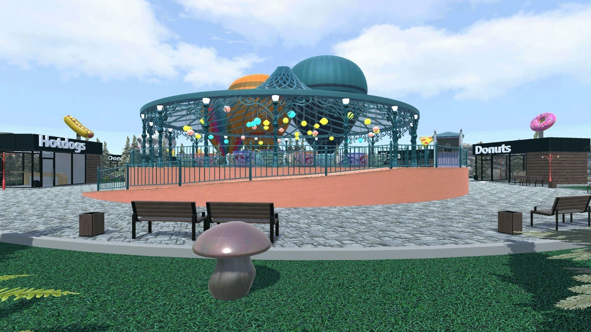 Big amusement Park - carousels and entertainment 3D model_28