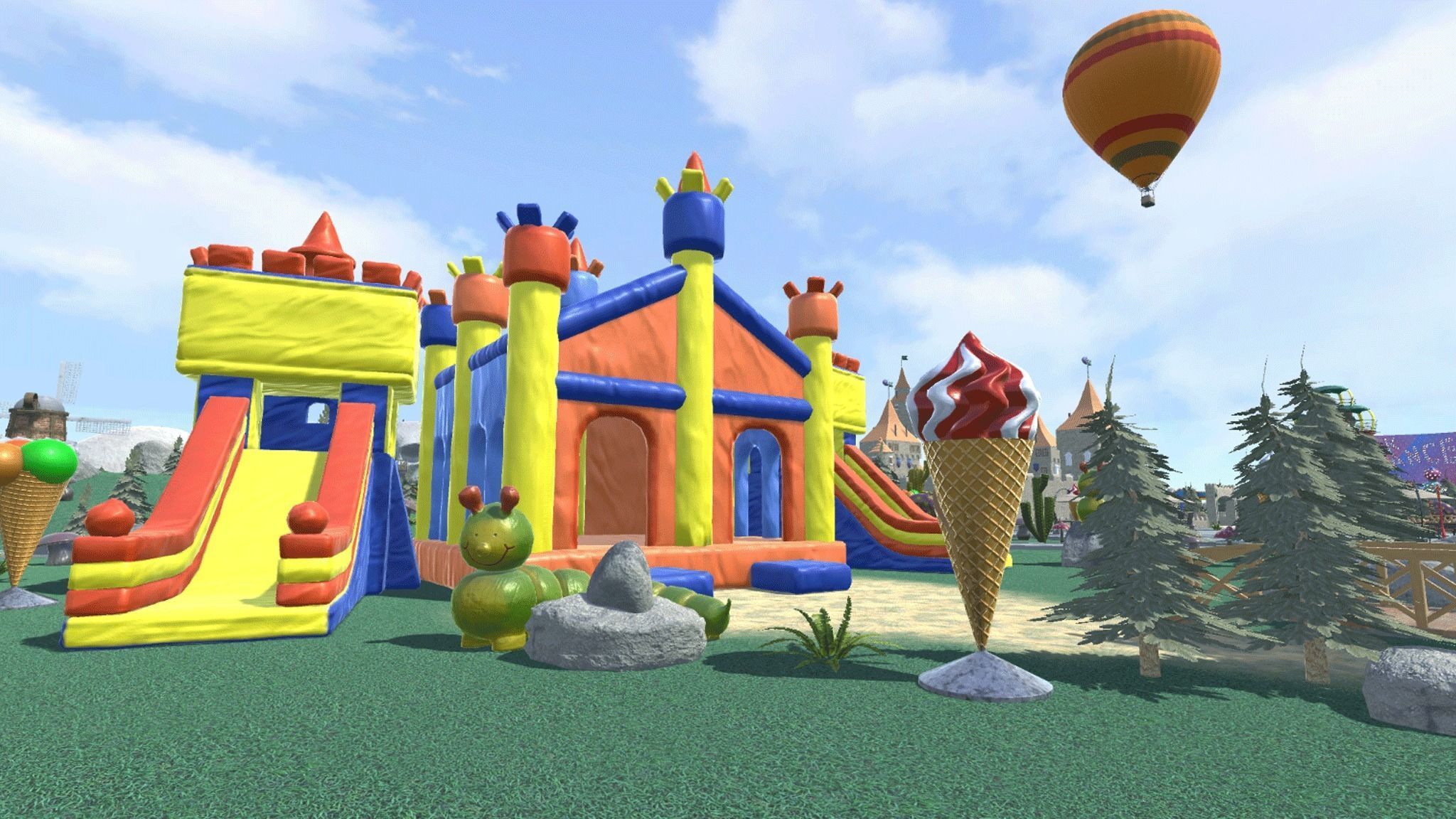 Big amusement Park - carousels and entertainment 3D model_10