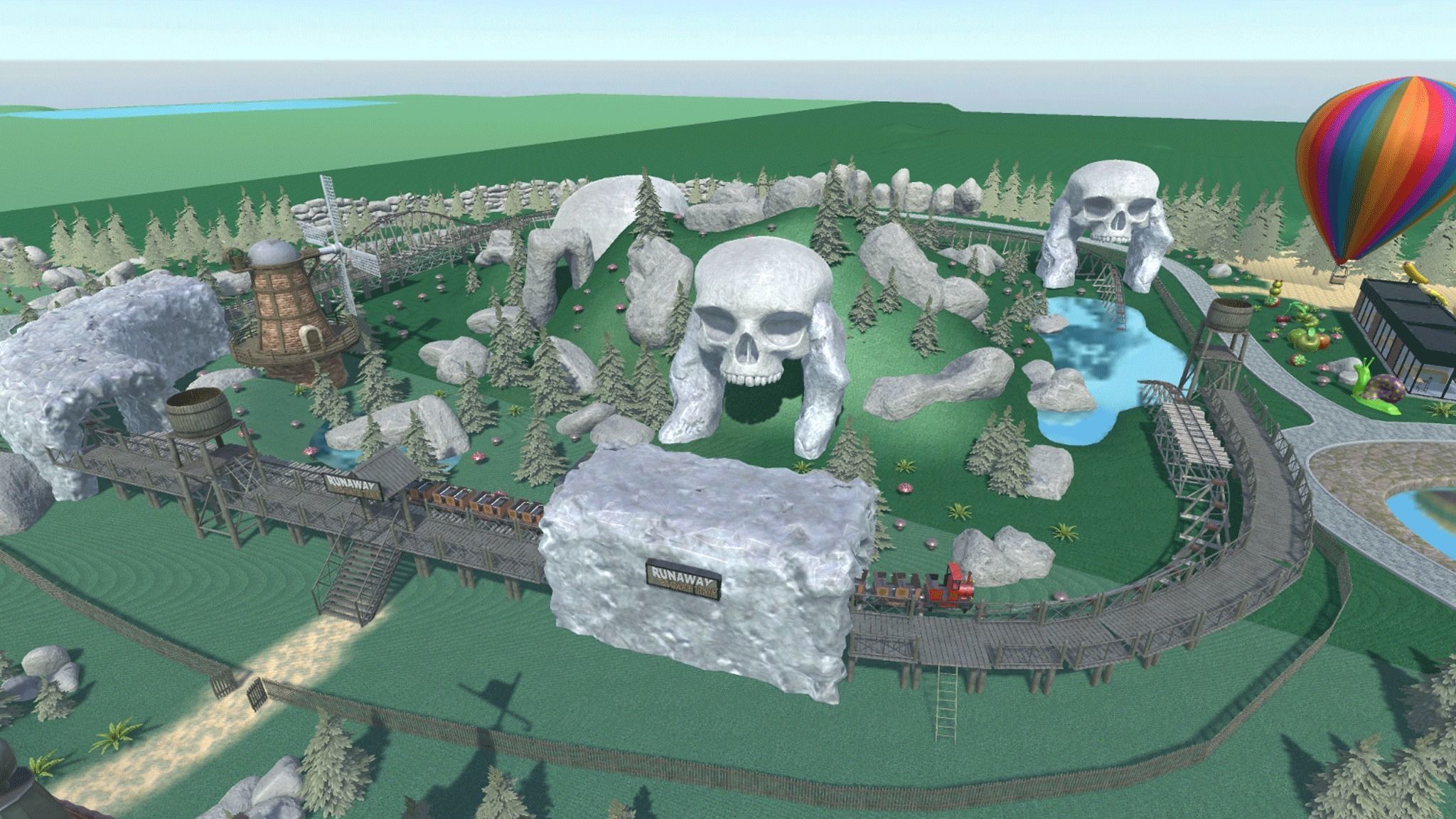 Big amusement Park - carousels and entertainment 3D model_7