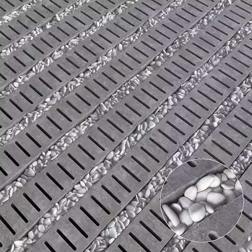 Paving road long plate pabble n3 3D model