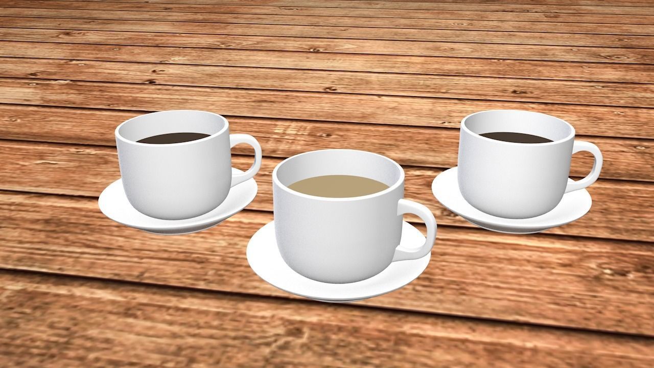 Mug of kofe Low-poly 3D model_5