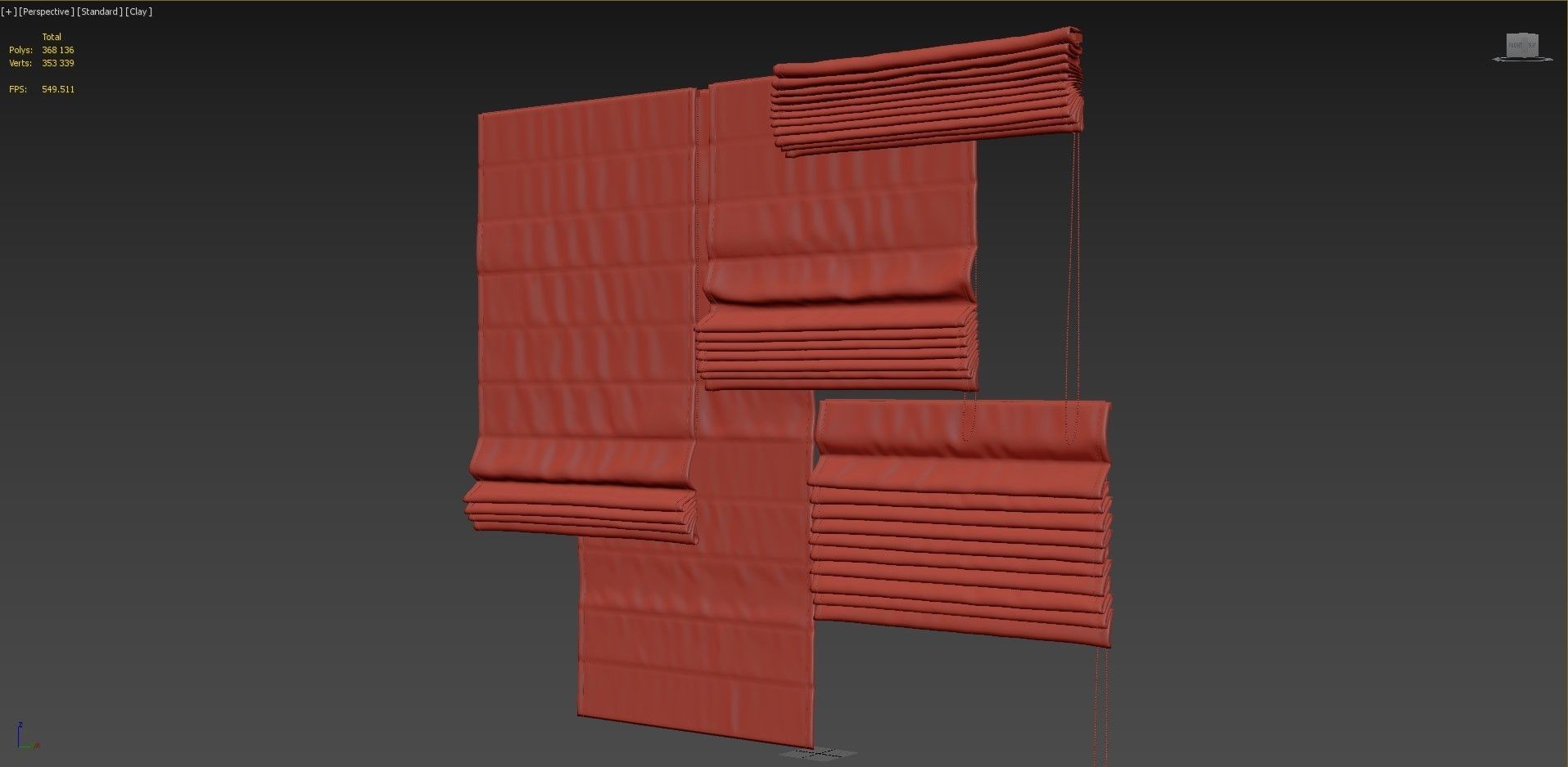 Set of Roman blinds 3 3D model_4