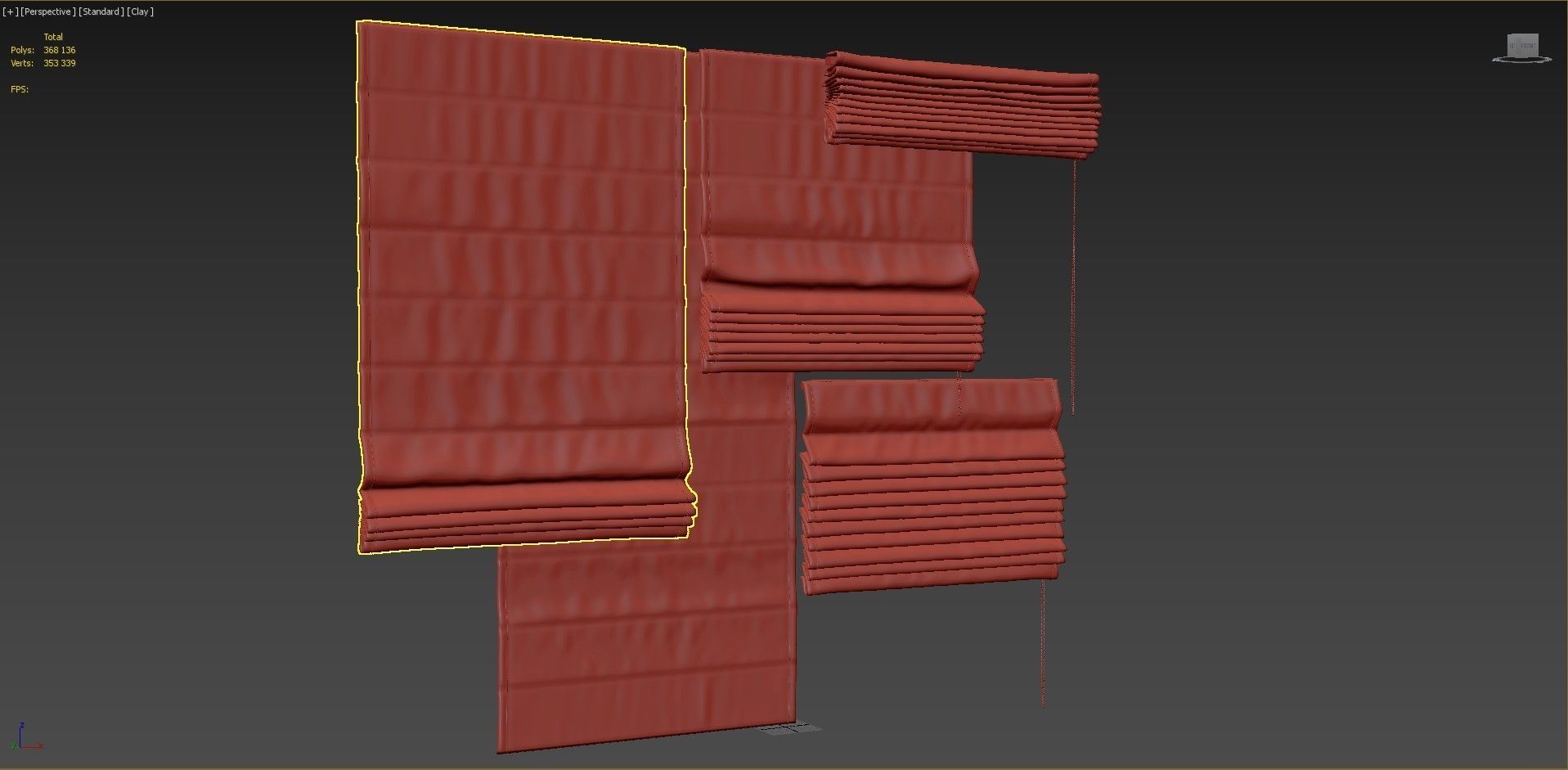 Set of Roman blinds 3 3D model_10