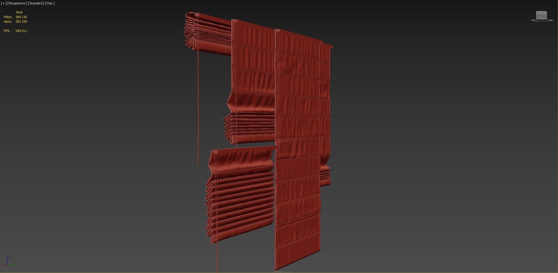 Set of Roman blinds 3 3D model_7