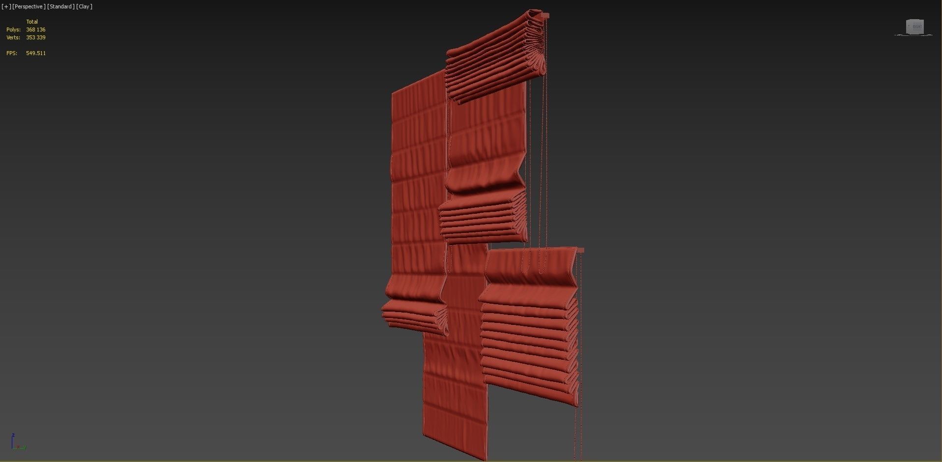 Set of Roman blinds 3 3D model_9