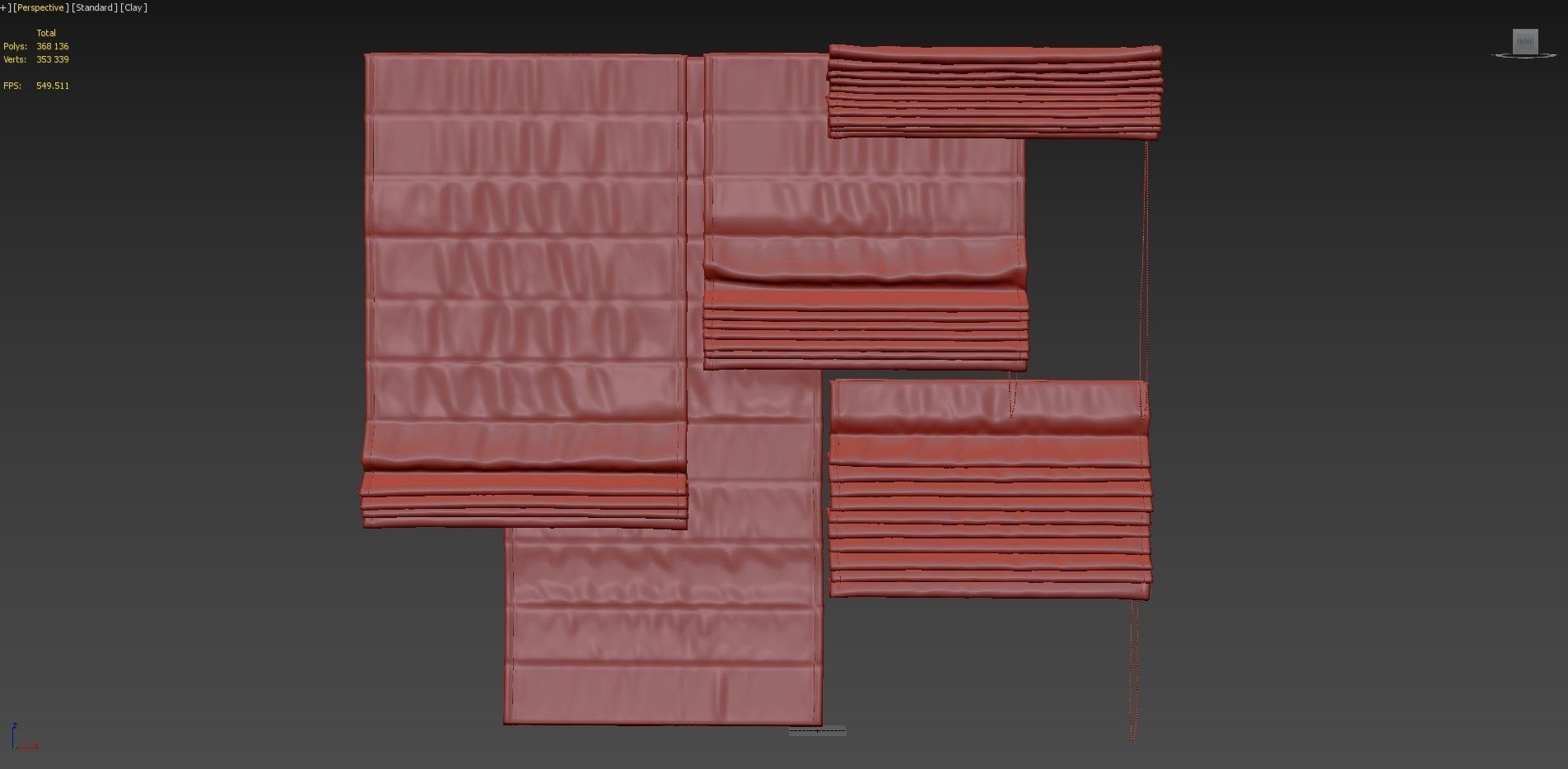 Set of Roman blinds 3 3D model_6