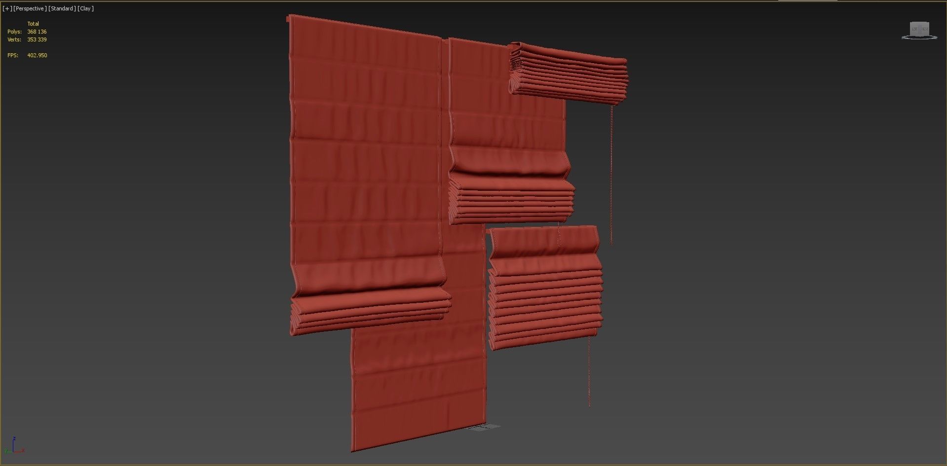 Set of Roman blinds 3 3D model_8
